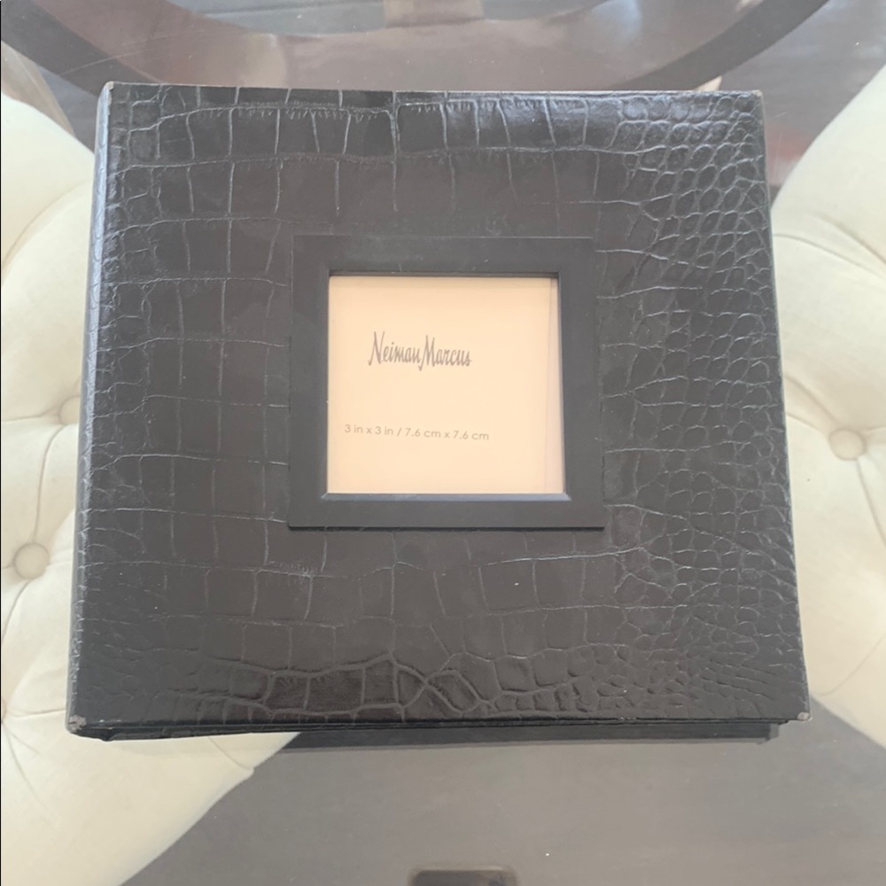 Neiman Marcus Black Crocodile-Embossed Photo Album